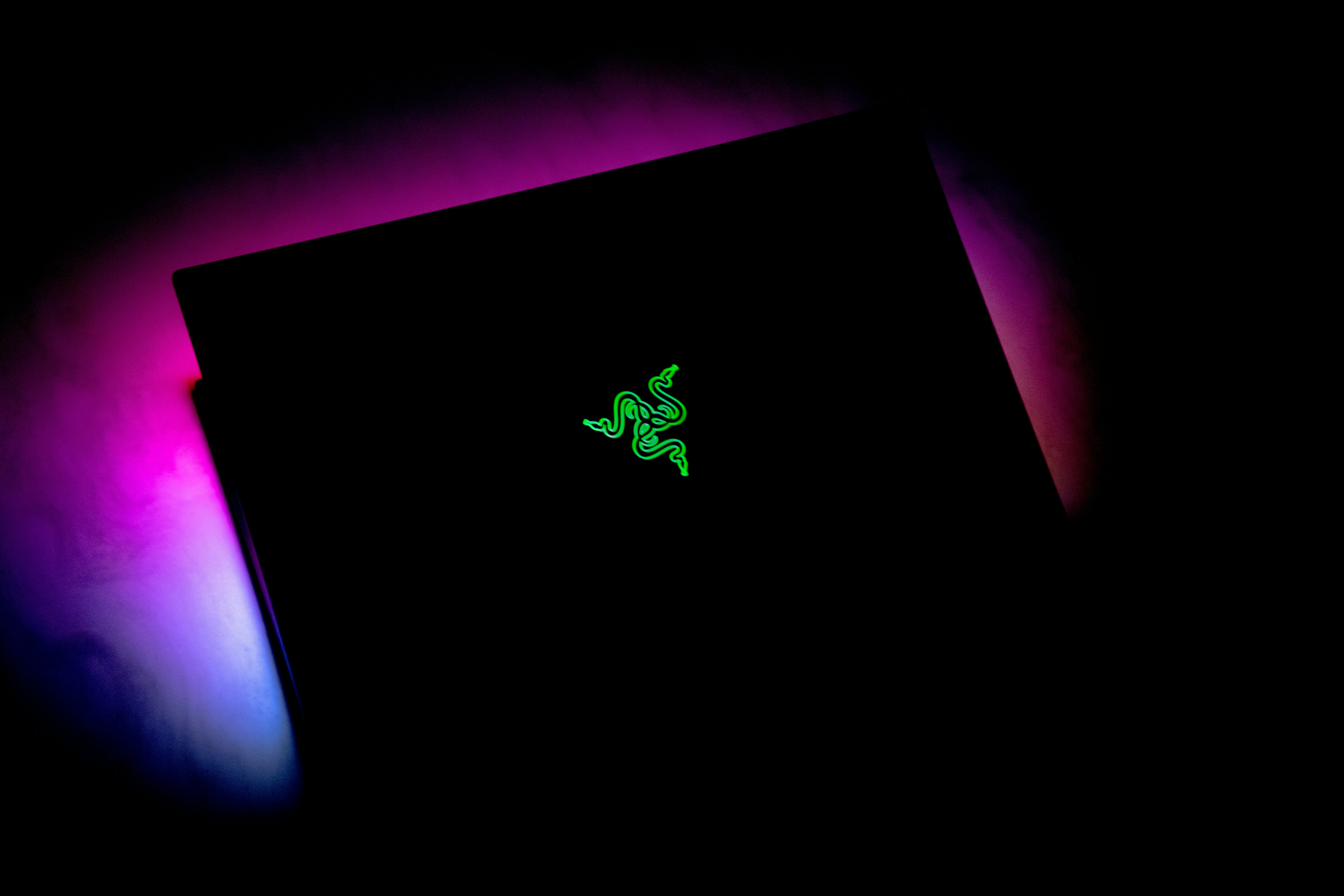 Laptop on lab bench